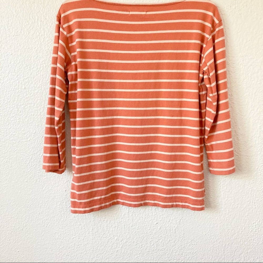 Madewell Striped Boatneck Size Top X Small Coral - Picture 9 of 13